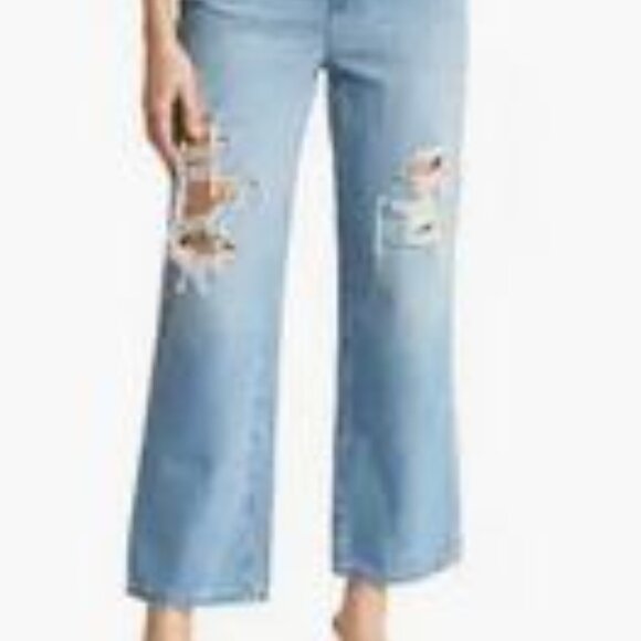 BLANK NYC Baxter Rib Cage Ripped High Waist Crop Five Pocket Jeans Size 25 - Picture 3 of 12